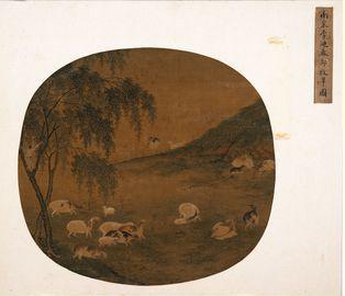 《春郊牧羊图》美术画作介绍